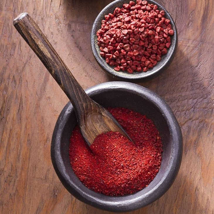 colored naturally with annatto seeds