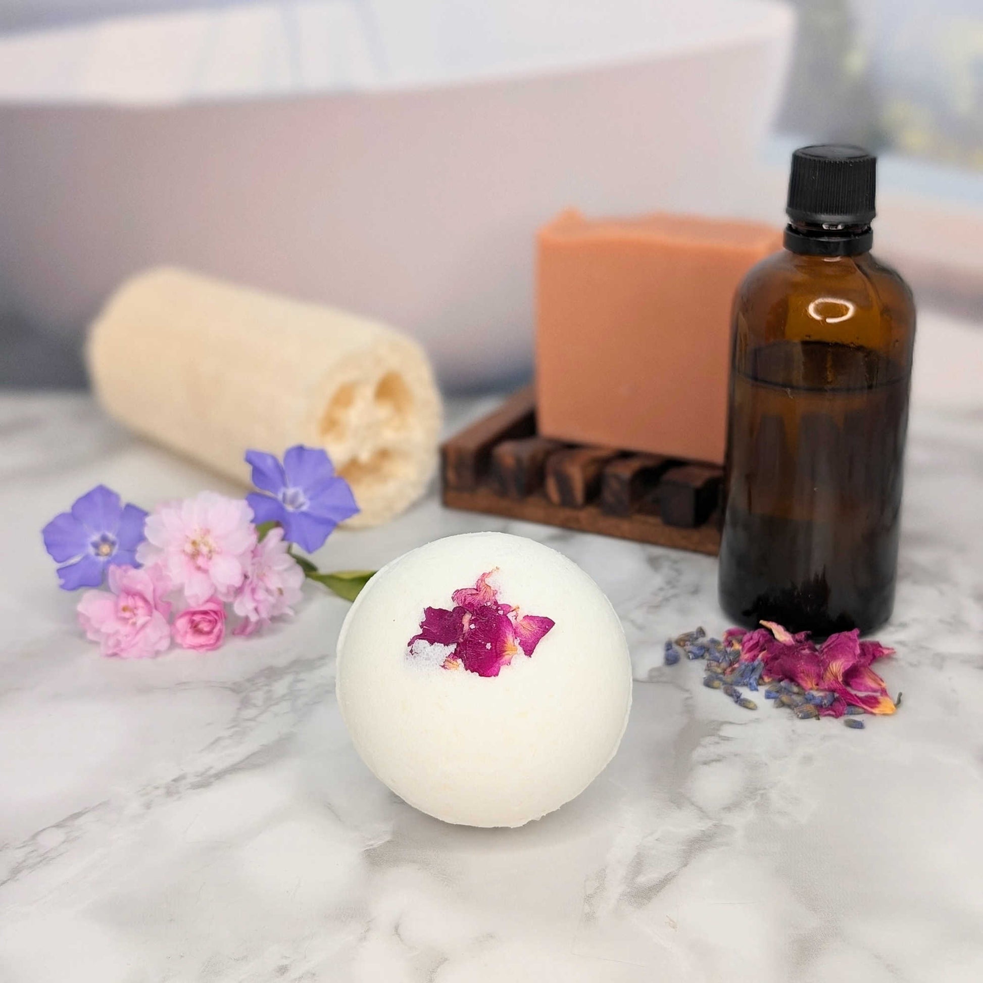 All natural floral bath bomb