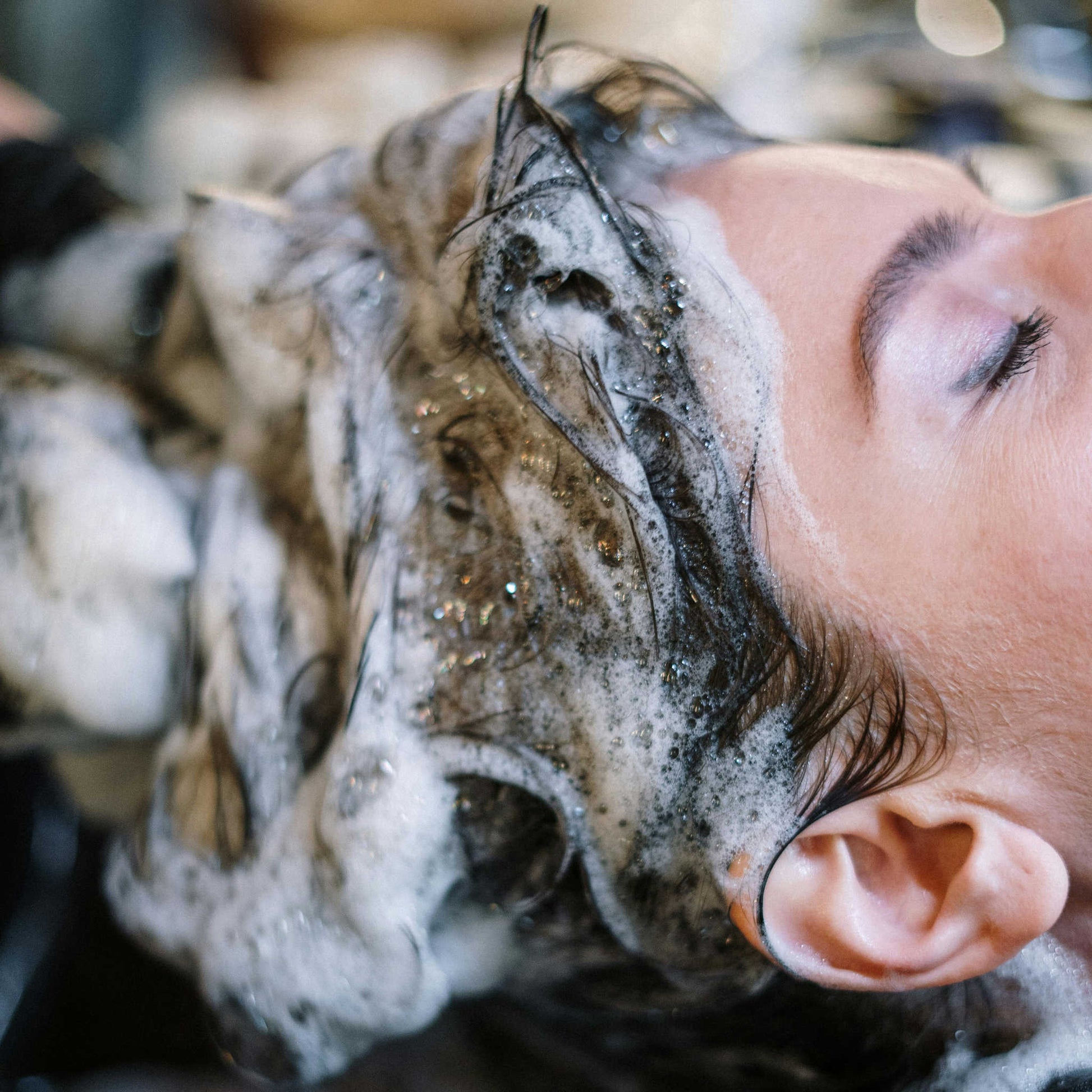 washing hair