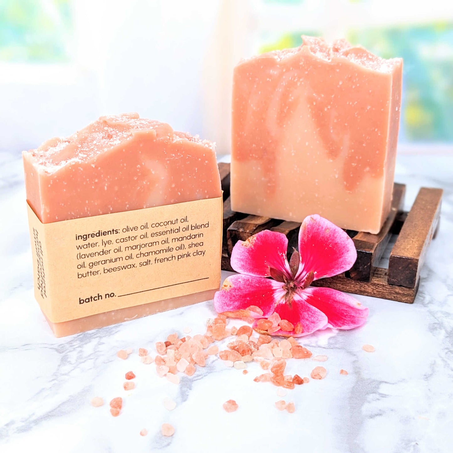 floral and Himalayan salt soap back