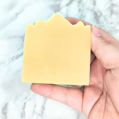 "lemon zest" soap in hand