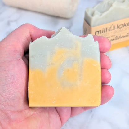 all natural handmade orange patchouli bath soap