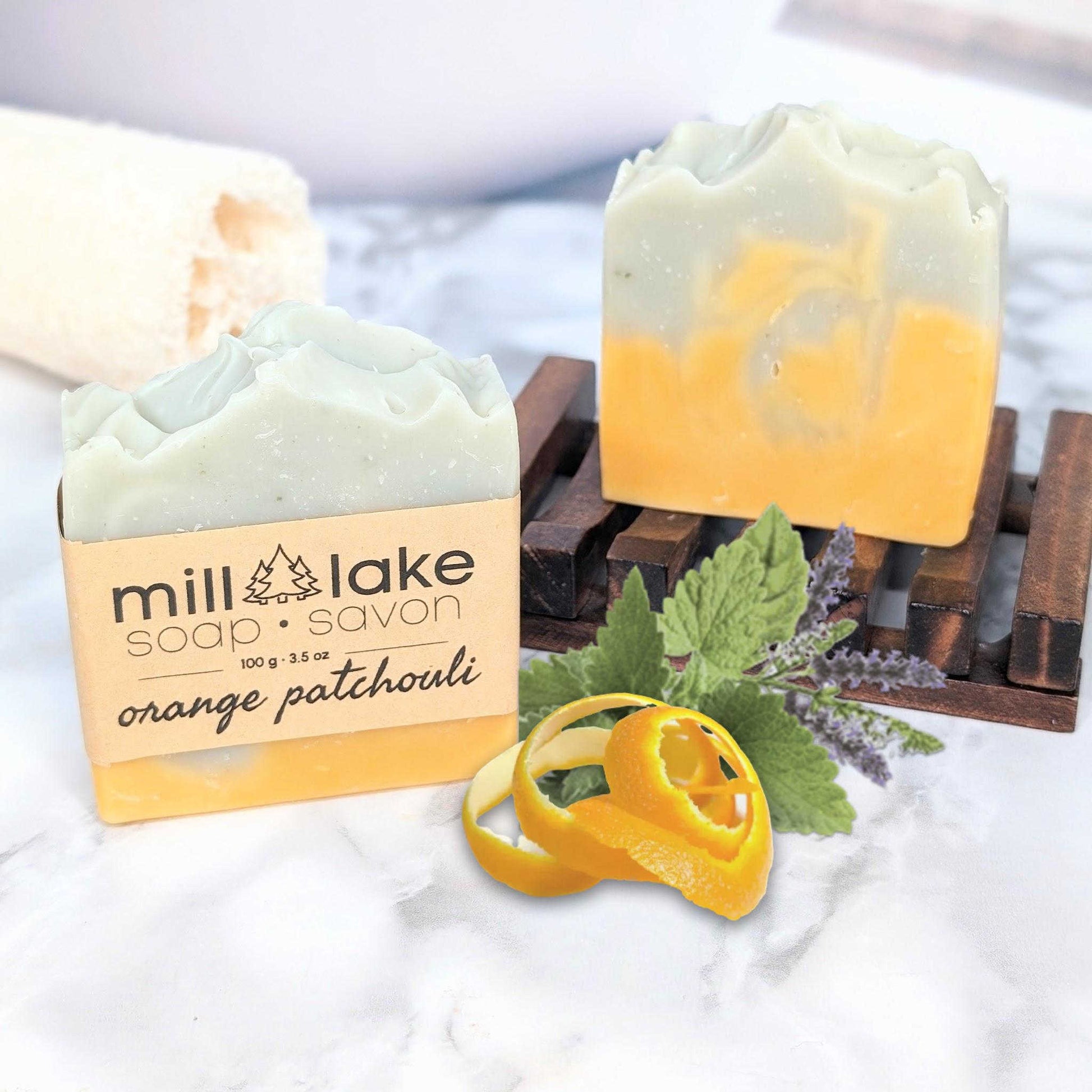 all natural handmade orange patchouli bath soap