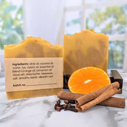 orange spice soap back