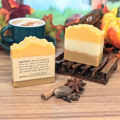 all natural handmade pumpkin spice soap back label